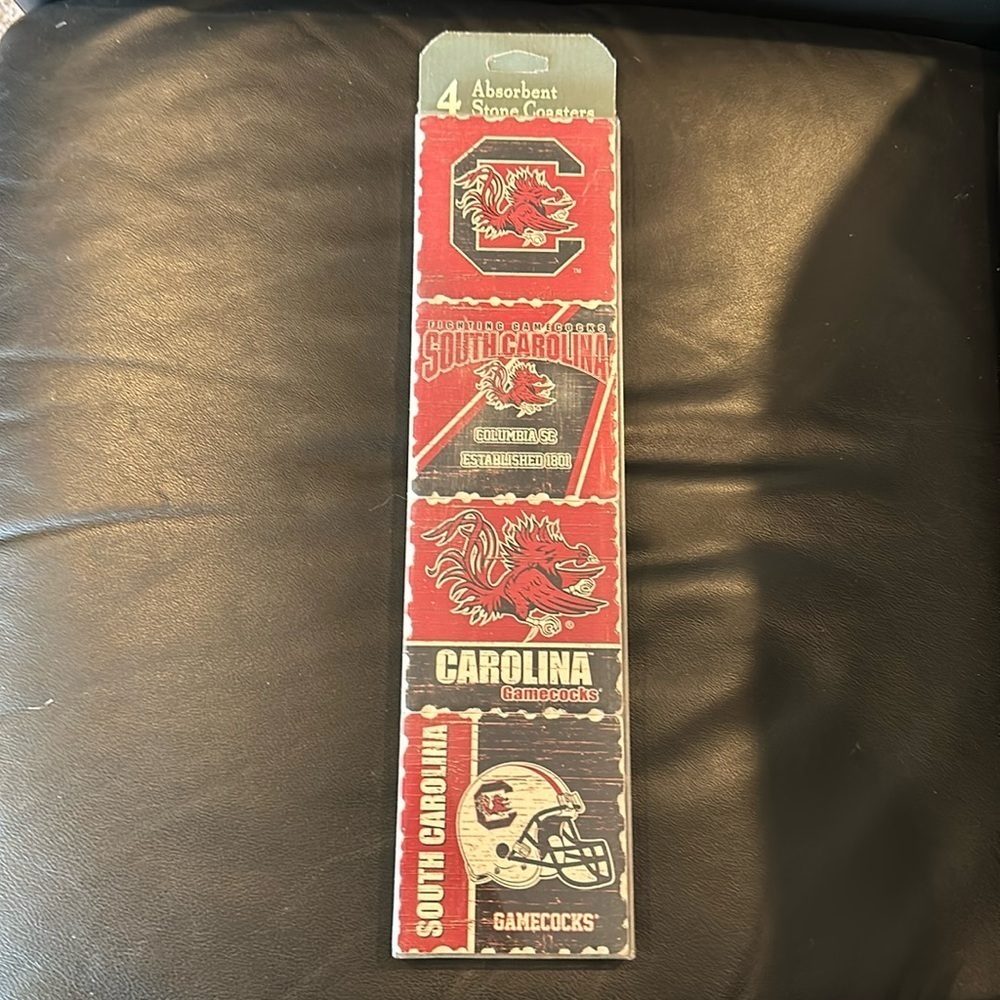 South Carolina Fighting Gamecocks set of 4 absorbent drink coasters new
